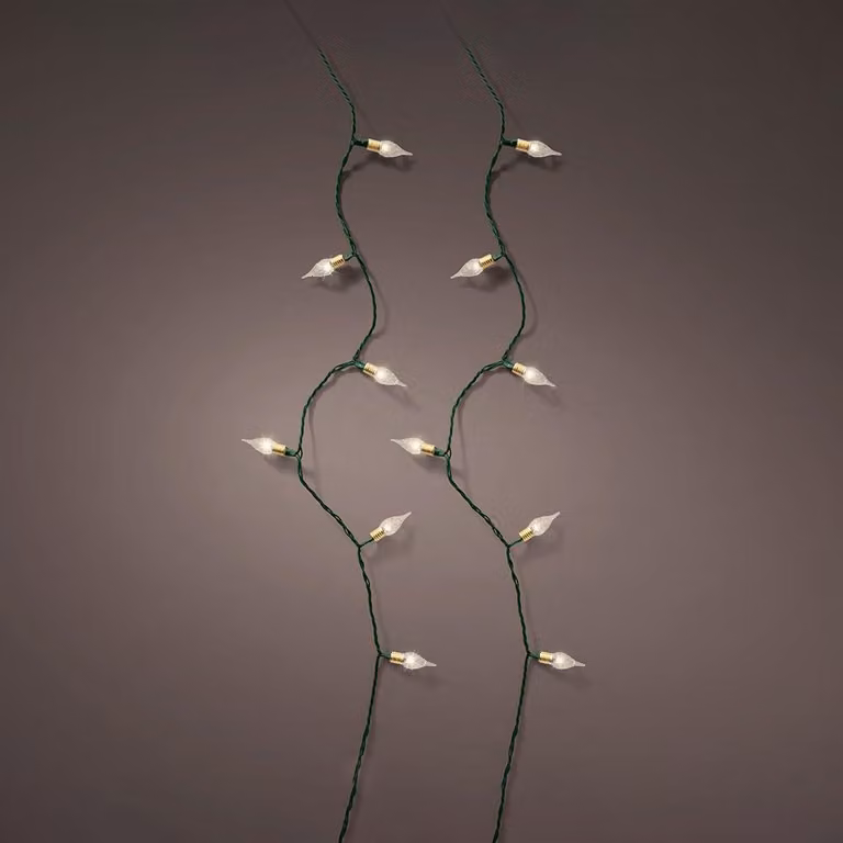 Catena luminosa a LED, luce bianco caldo, 1790 cm, 8 funzioni, effetto fiamma