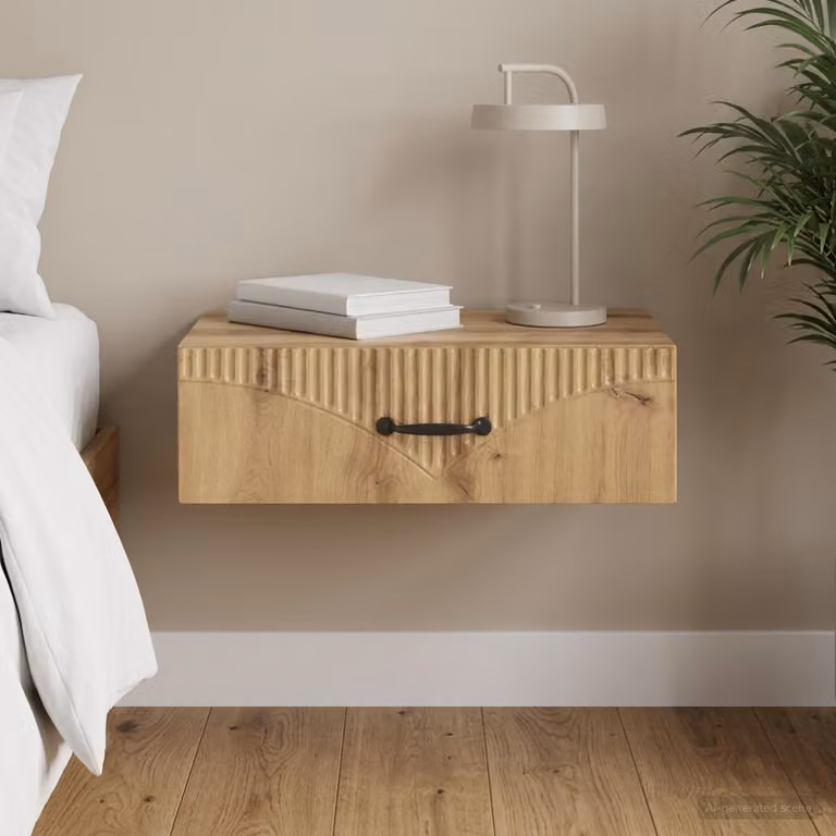 vidaXL Tavolino da Parete Laterale in Legno MDF Marrone L/P/H: 59 x 34,5 x 17 cm