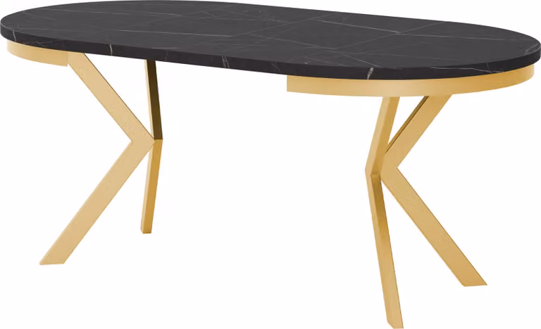 MIRJAN24 Tavolo Edder 120, tavolo da pranzo, gambe in acciaio (colore: nero / grigio chiaro)