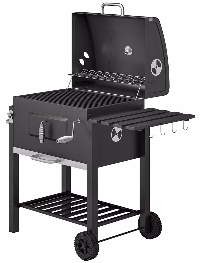 Outsunny barbecue a carbonella carrello barbecue BBQ barbecue a carbonella barbecue da giardino