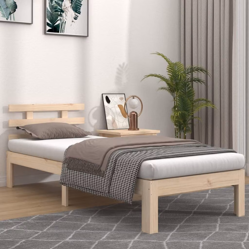 The Living Store Letto in legno massiccio 90x190 cm