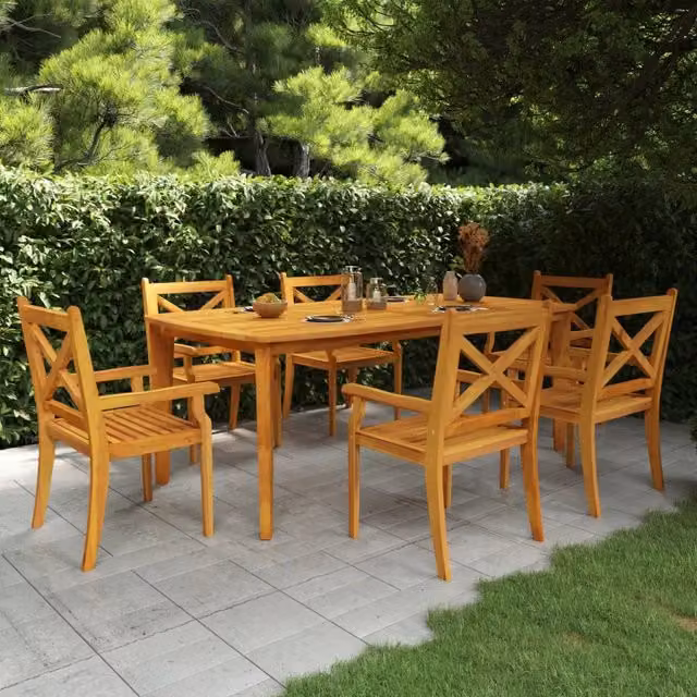 Tavolo da Giardino 200x100x75 cm Legno Massello di Acacia 310304