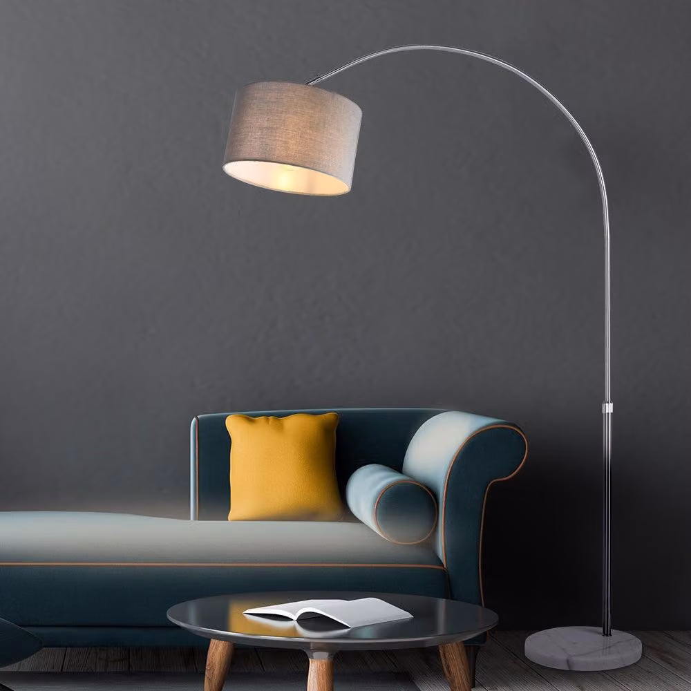 Lampada da terra ad arco, altezza regolabile 150-175 cm, base in marmo