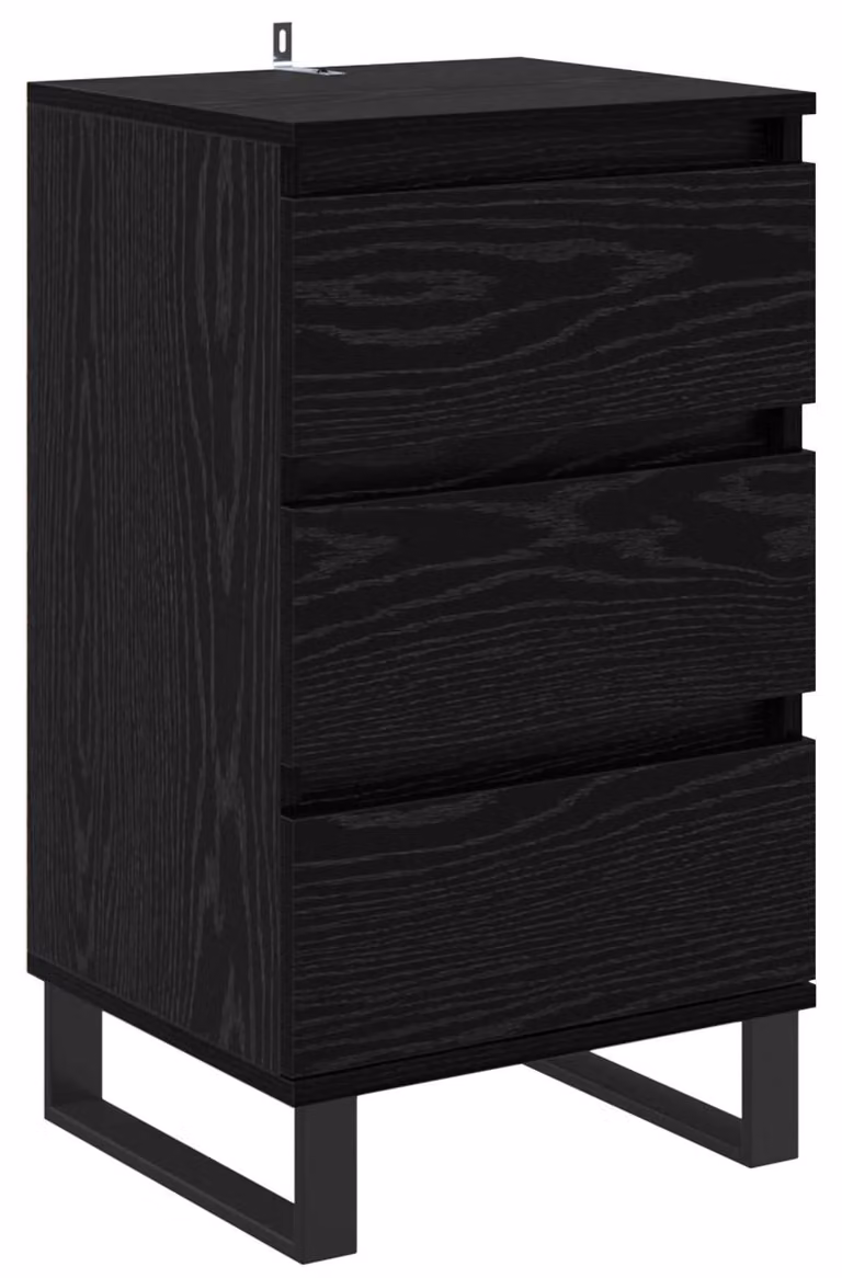 Credenza con cassetto Rovere nero Legno multistrato