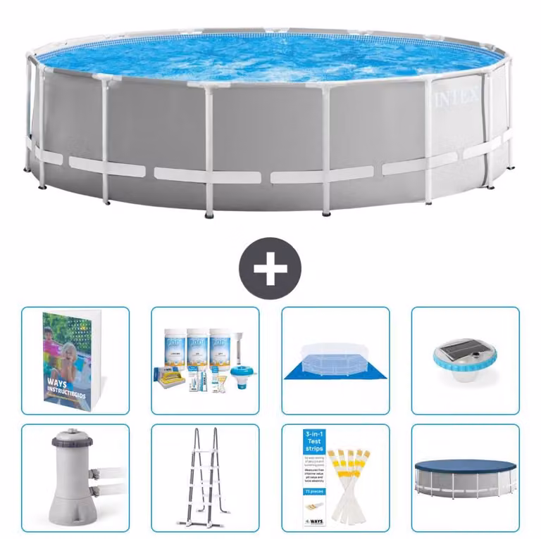 Struttura per piscina a forma di prisma - 457x122 cm - composta da 7 elementi - modello S576