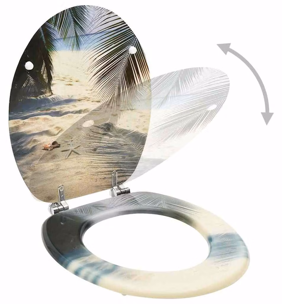 Tavoletta WC con Coperchio MDF Design Spiaggia