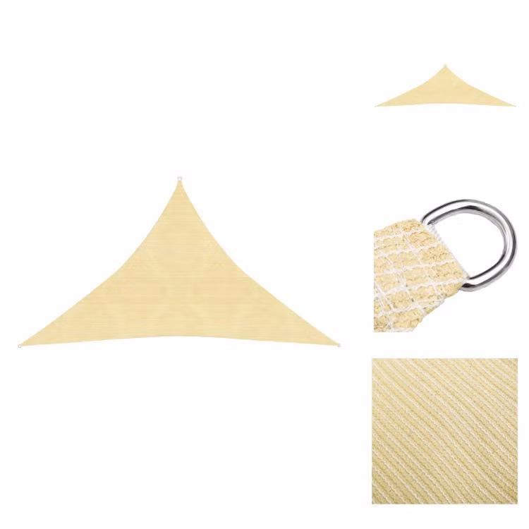 vidaXL Tenda da sole 160 g/m² Beige 3,5x3,5x4,9 m HDPE - Ombrelloni e tende da sole