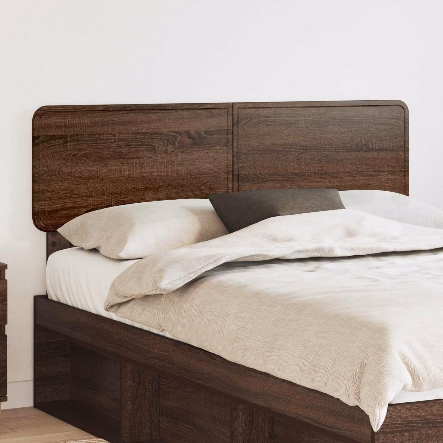 Testiera per letto vidaXL in legno ingegnerizzato rovere marrone con design minimalista