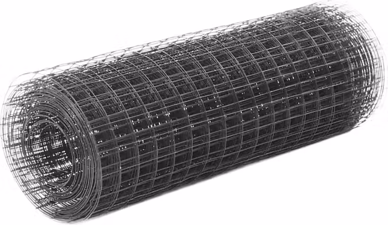 Maison Exclusive - Recinzione in Rete per Pollaio in Acciaio e PVC 25x0,5 m Grigia