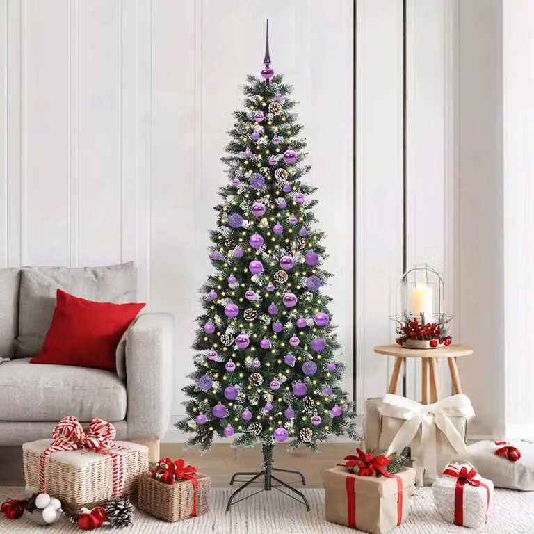 Albero di Natale artificiale verde vidaXL con luci LED bianco caldo, Altezza: 180 cm