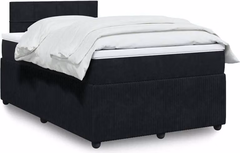 Maison Exclusive - Giroletto a Molle con Materasso Nero 120x190 cm in Velluto