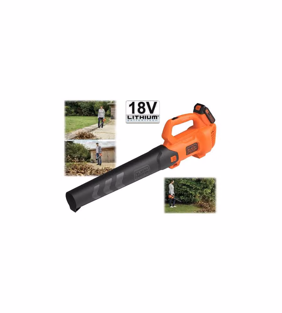 Soffiatore a batteria Black+Decker 18V Litio BCBL 200L nero e arancione