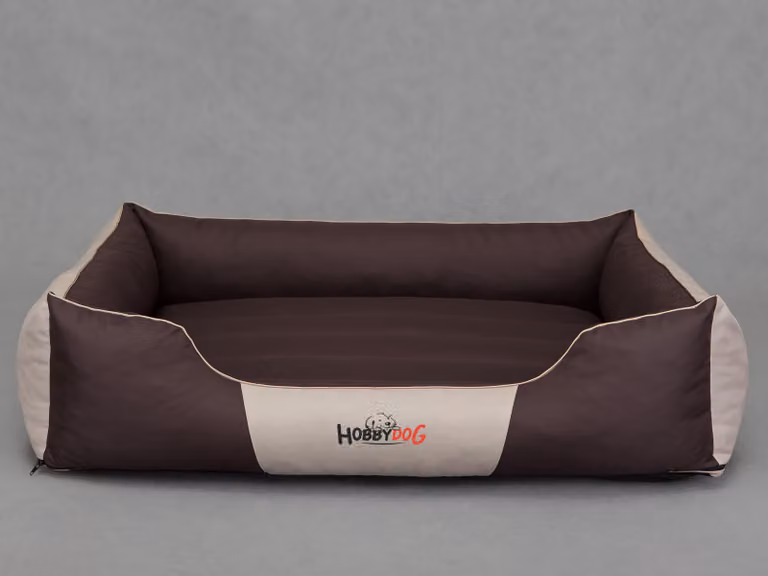 Cuscino per cani Lettino per cani - Sfoderabile - Lavorabile - Comfort - 65 x 50 x 20 cm [Taglia: L] - Marrone con lilla