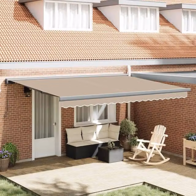 Tenda retrattile Beige 4 × 3 m Tela e Alluminio 3420205
