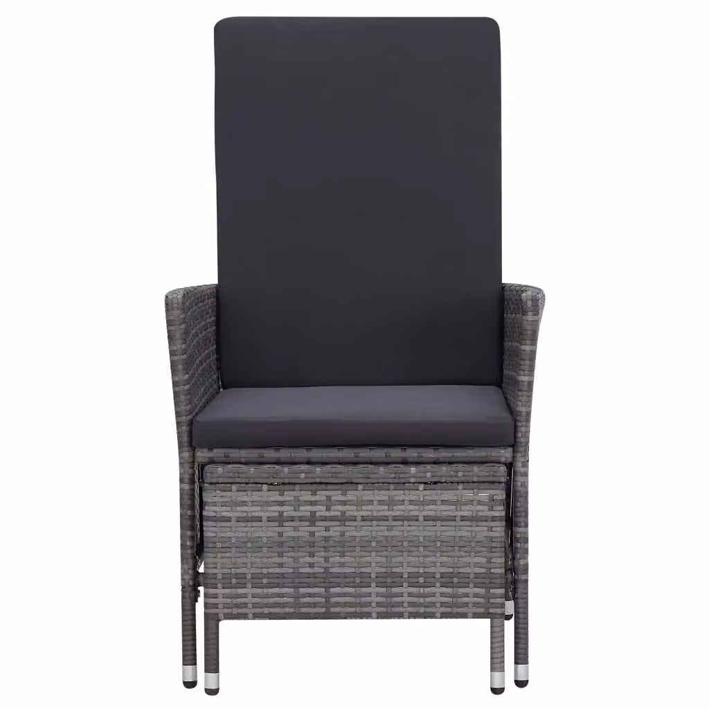 Sedia da giardino reclinabile vidaXL in rattan e metallo color antracite opaco – 2