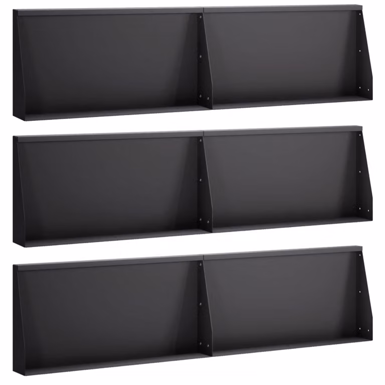 Set di 6 muri di contenimento vidaXL in acciaio nero per orto rialzato, L: 80 cm, P: 30 cm, H: 12 cm