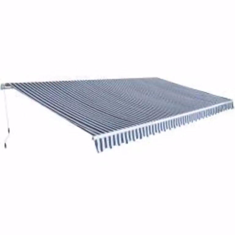 Tenda da sole pieghevole manuale vidaXL in alluminio e poliestere, Blu/Bianca, L: 600 cm x P: 300 cm