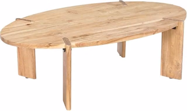 Tavolino ovale in legno di mango massello Sweeek, marrone naturale, L: 120 cm, P: 65 cm, H: 35 cm