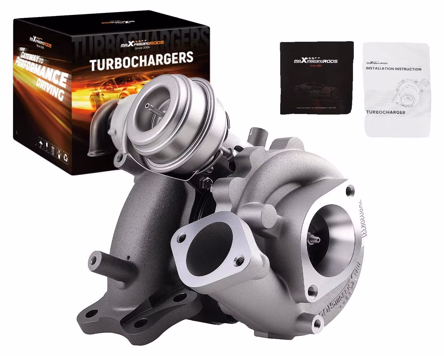 Turbocompressore, lunghezza 27 cm, larghezza 27 cm, altezza 23 cm, potenza 171 CV, cuscinetti a strisciamento