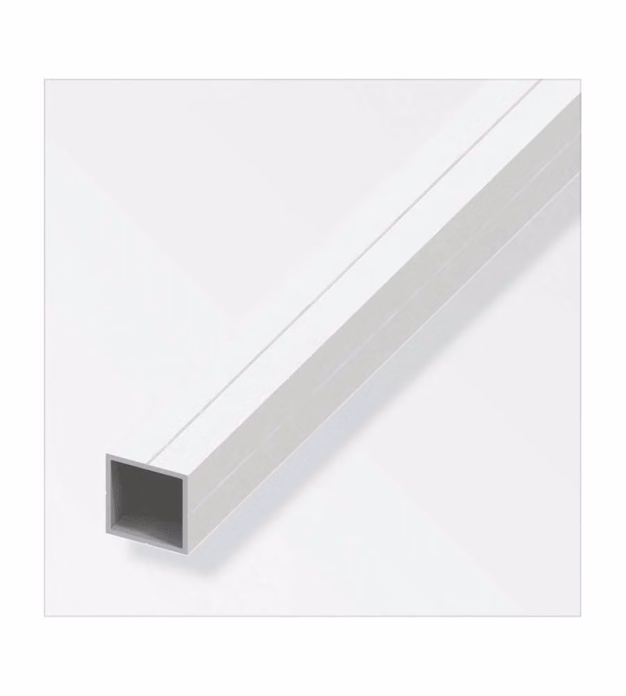 Tubo quadrato PVC bianco 23,5x23,5 mm lunghezza 1 m spessore 1,5 mm