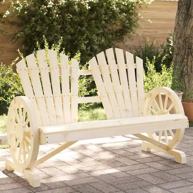 Sedia da Giardino Adirondack a 2 Posti vidaXL in Legno di Abete Beige