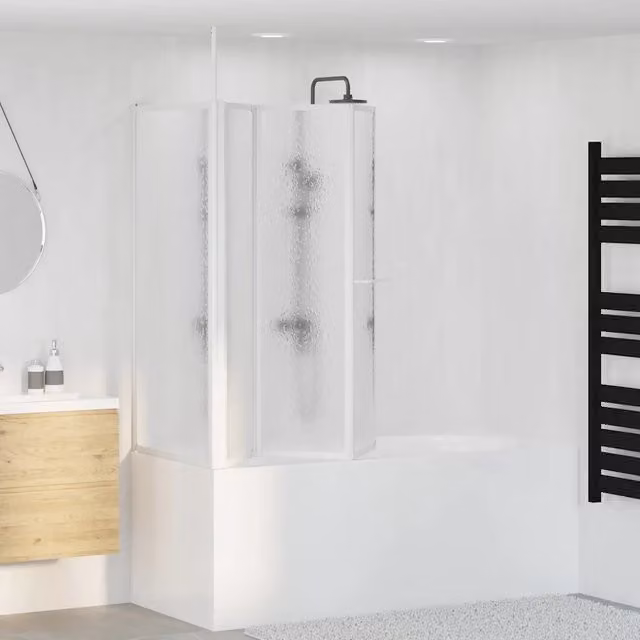 Schermo Box Doccia a L 70 x 120 x 137 cm 4 Pannelli Pieghevole 140787