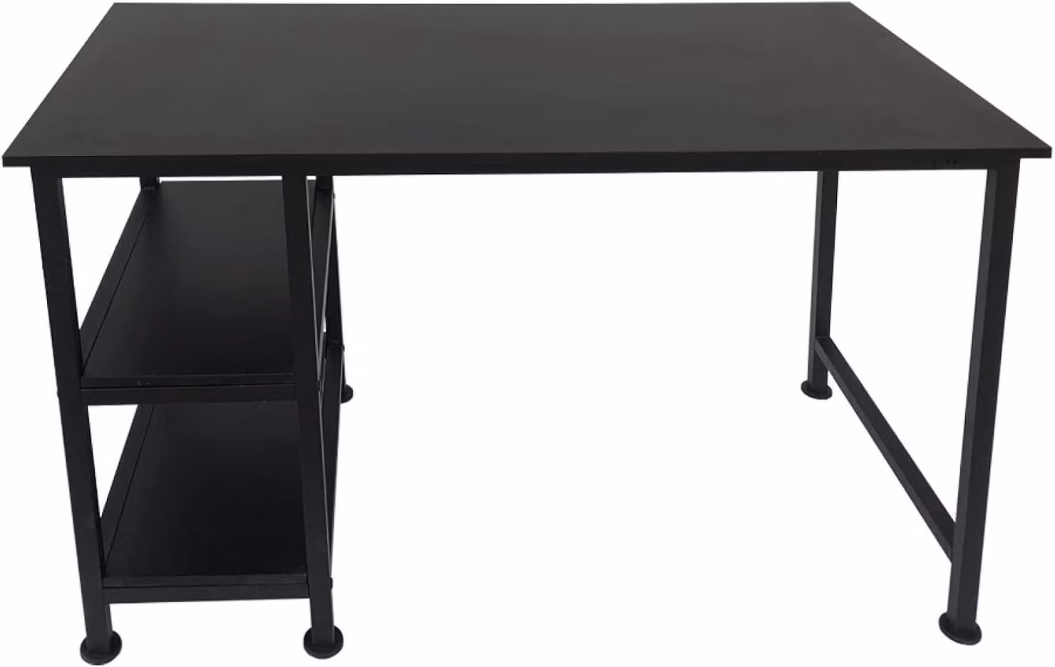 Scrivania con spazio contenitore, 110 cm, in metallo e legno, ideale per l'ufficio domestico