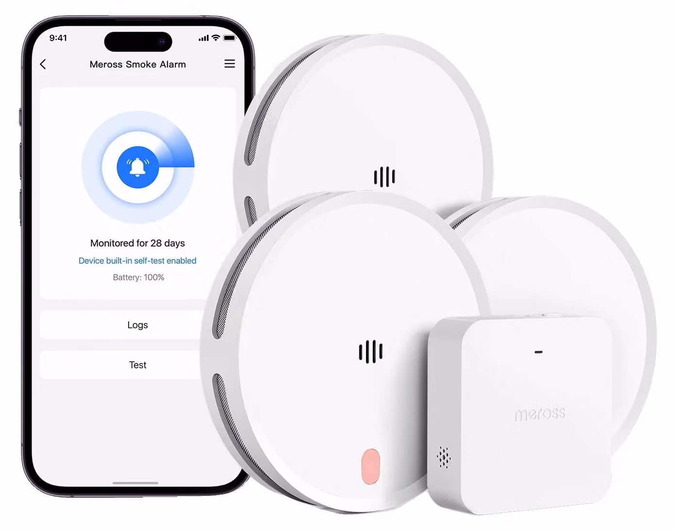 Rilevatori di fumo, sistema di rilevamento incendi, compatibilità con la domotica, 3 kit con hub compatibile con gli standard europei