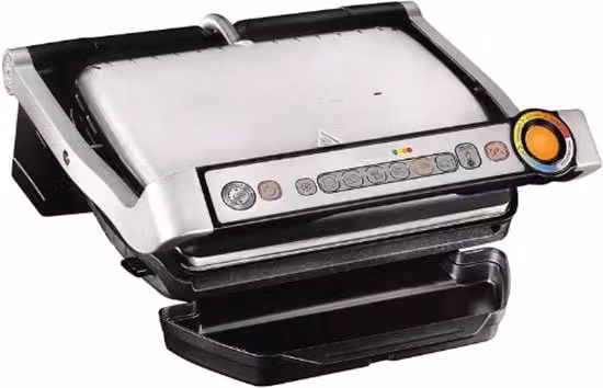 Griglia a contatto – Temperatura automatica & tempo di cottura – 6 programmi – Acciaio inox – Nero – 33x20 cm