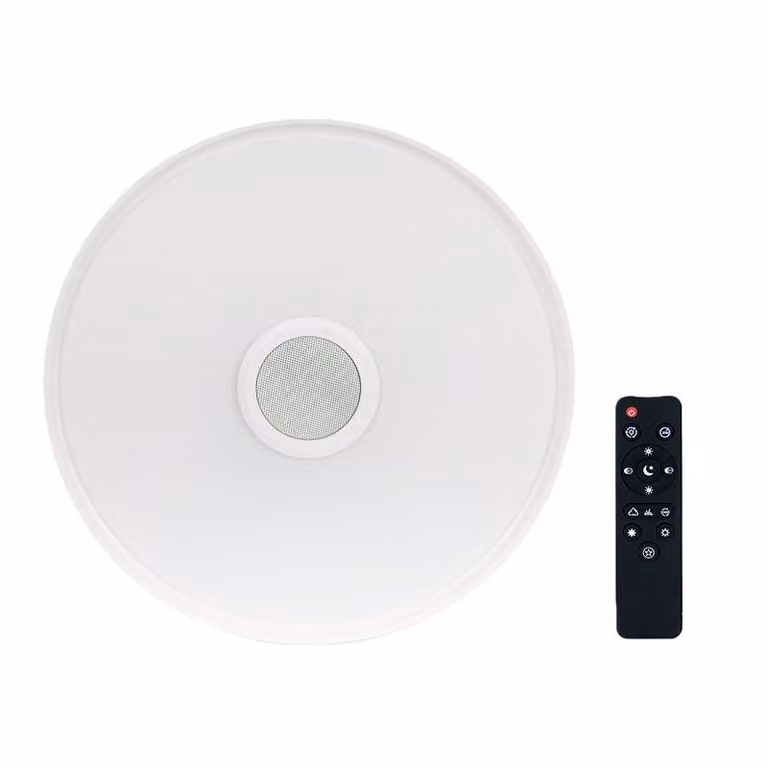 Plafoniere LED RGB ZELURXX con altoparlante Bluetooth, dimmerabile, cambio colore, telecomando, Ra85, Ø 300 mm