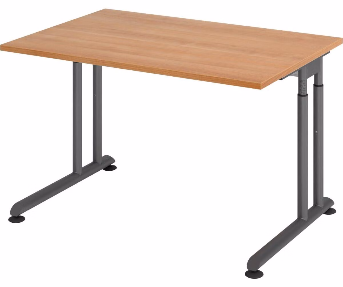 HAMMERBACHER ZS12 höhenverstellbarer Schreibtisch nussbaum rechteckig