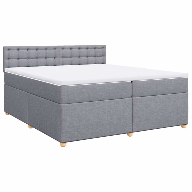 Giroletto a Molle con Materasso Grigio Chiaro 200x200cm Tessuto