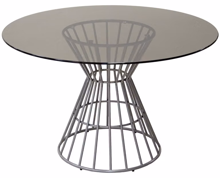 Tavolo da pranzo con effetto marmo, vetro, metallo, 120x120x76 cm, nero e argento