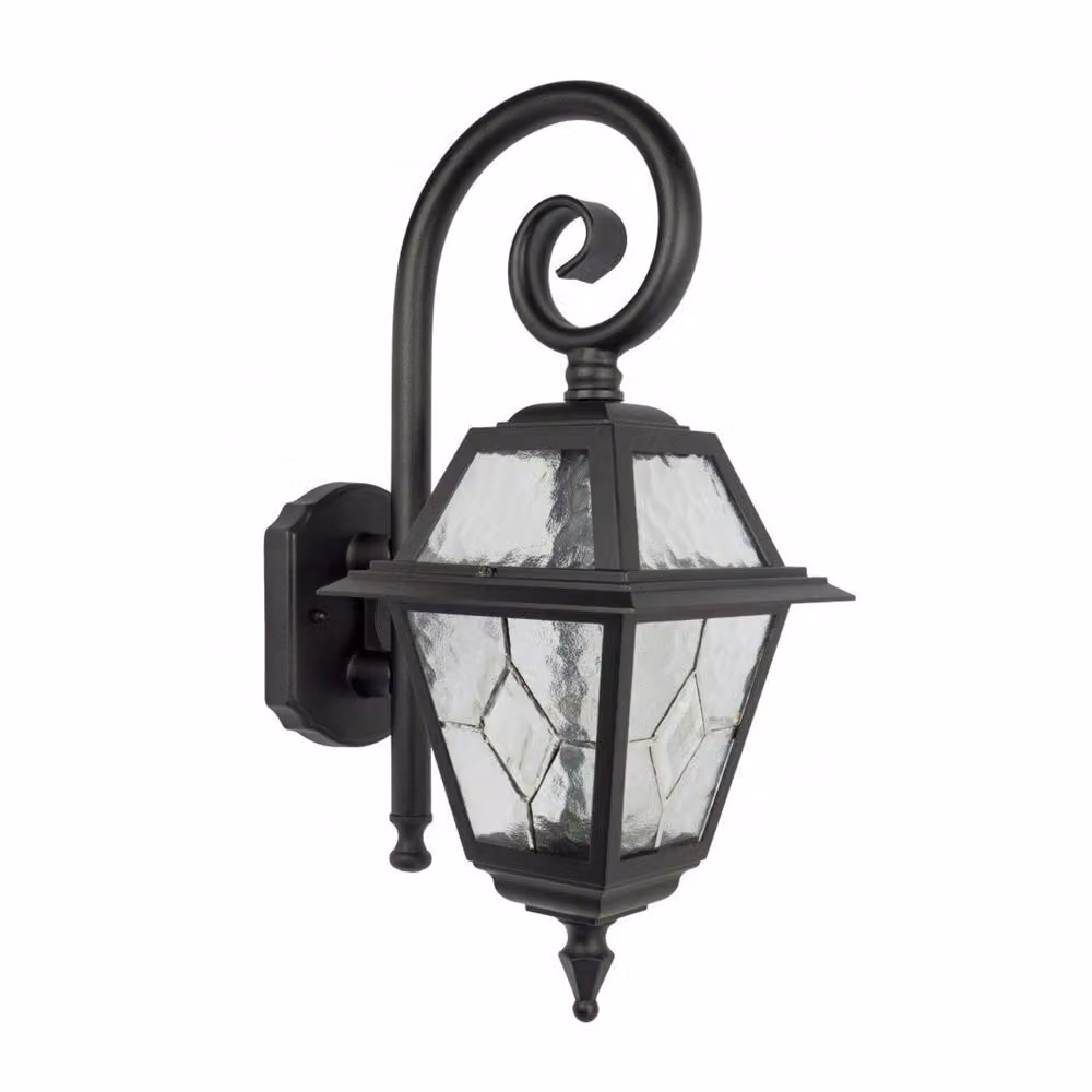 Lampada da parete retrò per esterni 1xE27 nero IP43 SU-MA Witraż K 3012/1/N