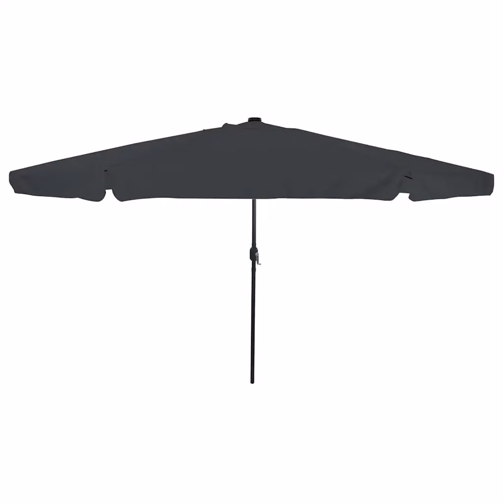 Ombrello da giardino rotondo vidaXL in poliestere e acciaio, colore antracite, L/P/H: 395 x 395 x 245 cm