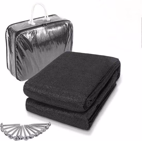 Telo da picnic per famiglie, 250x400 cm, nero, impermeabile, per 13 persone