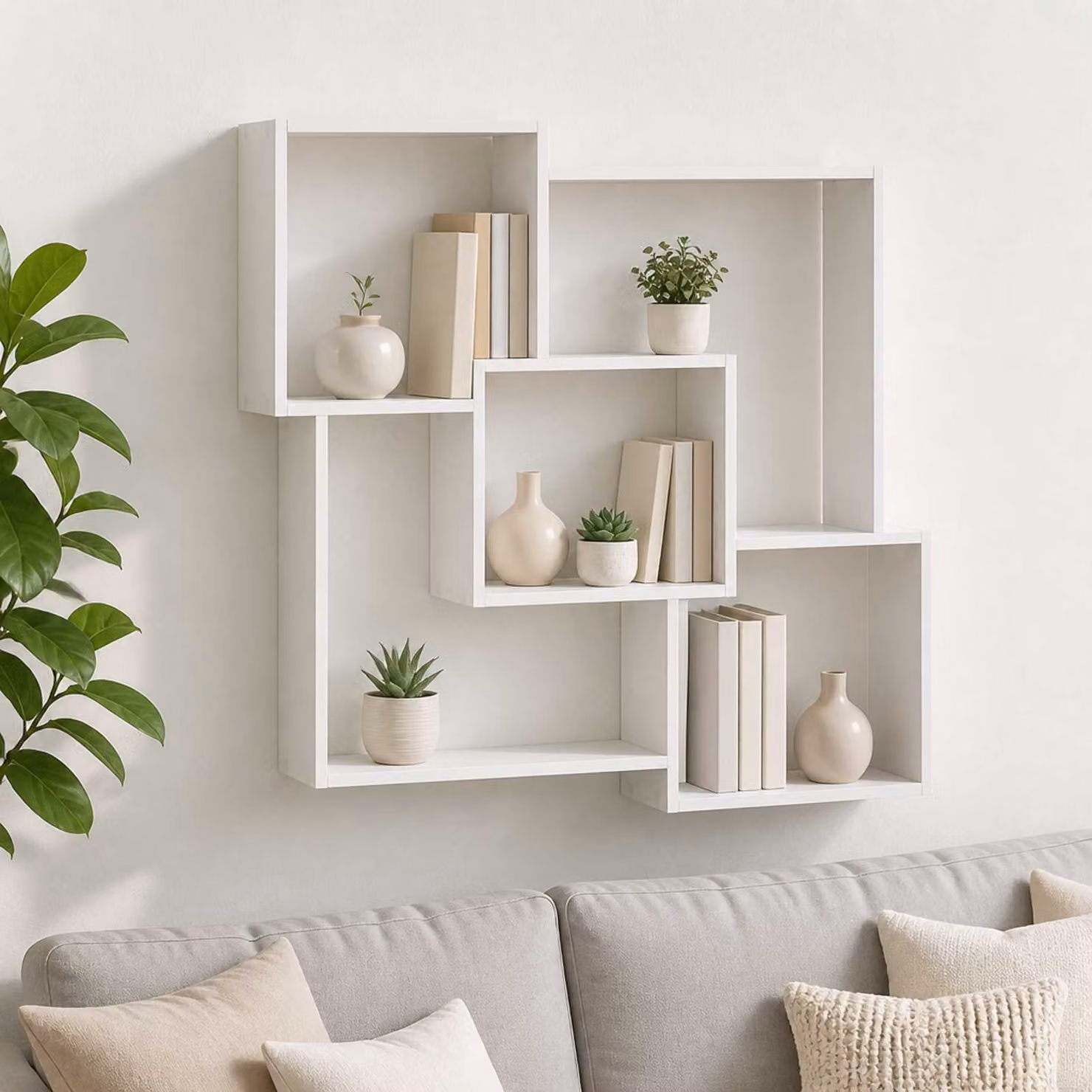 vidaXL Mensola da parete moderna in MDF Bianco L 98 cm x P 17 cm x H 91 cm