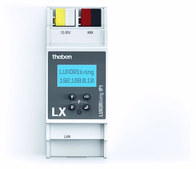 Centralina di sistema LUXORliving IP1, interfaccia Ethernet/bus, compatibile con KNX