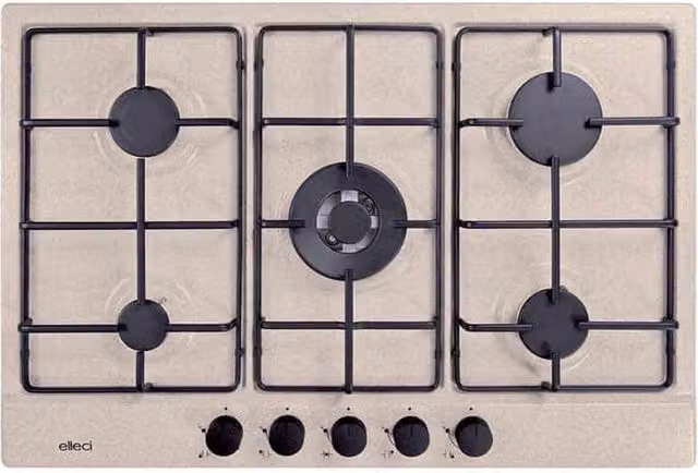 Piani cottura da incasso elleci Style 75 5 fuochi Granitek 51 Avena PGSS75351CB