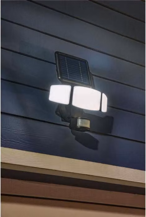 Lampada solare con sensore di movimento, 3 teste, 1000 lumen, pannello solare da 2,5 W, portata 10 m, GALIX