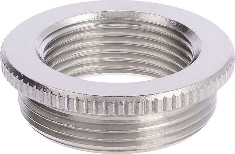 WISKA Riduttore M/M da M32x1,5 a M25x1,5 MRM-M32/M25 rotondo con zigrinatura Ottone (CuZn) nichelato Filettatura di collegamento