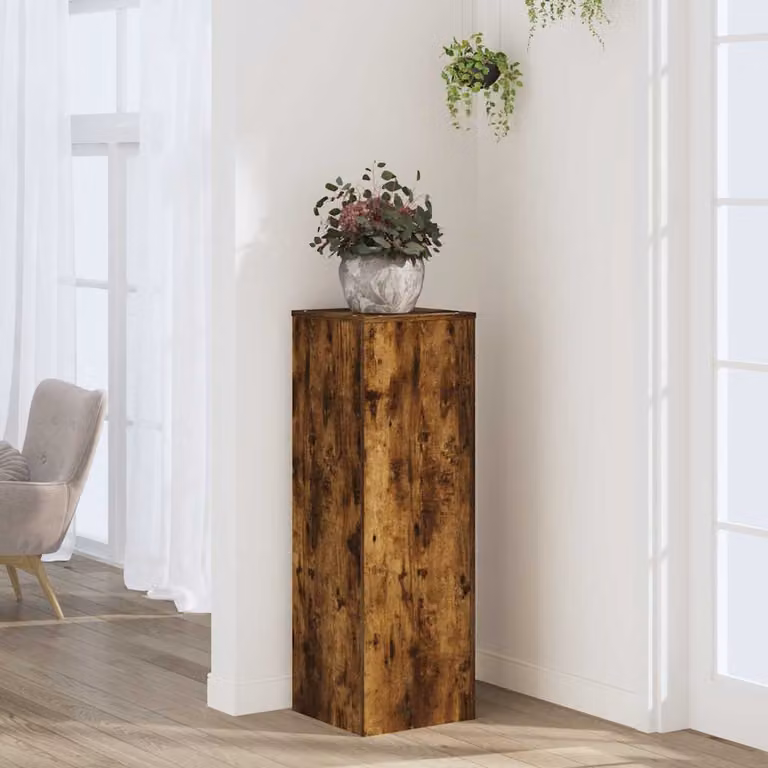 vidaXL Supporto per Piante Moderno in Truciolato e MDF, Colore Marrone, L/P/H: 33 x 33 x 100 cm