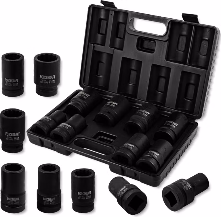 FORCEKRAFT Set di BUSSOLETTE a percussione PROFONDE 1" 9 ELEMENTI 12 e 4 angolari
