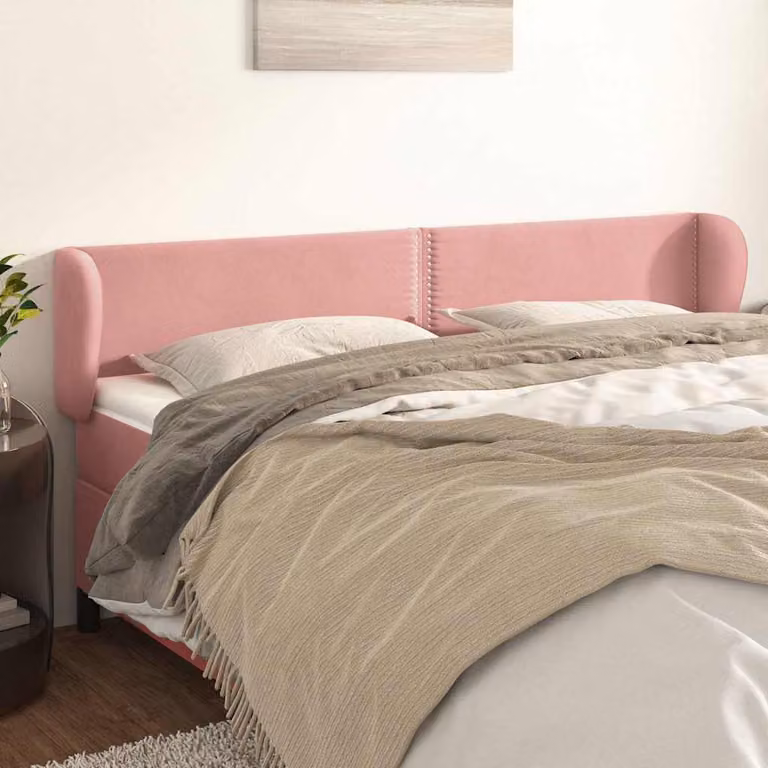 Testiera ad orecchio vidaXL in velluto rosa L: 183 cm, P: 23 cm, H: 78-88 cm