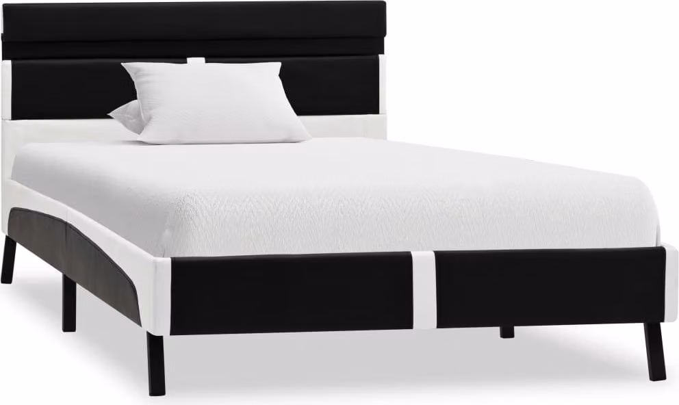 Giroletto con LED senza Materasso Nero in Pelle finta 90x200 cm