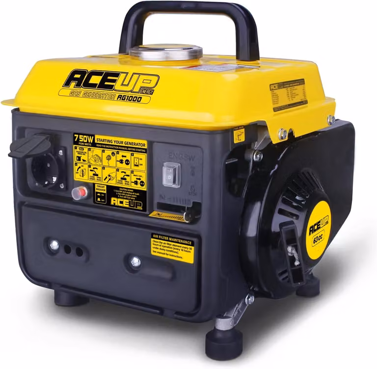 Generatore di corrente Aceup Energy da 750 W, a benzina, portatile, ultraleggero, con presa da 230 V, ideale per campeggio