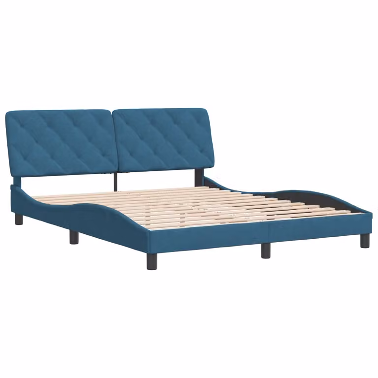 Giroletto senza Materasso Blu 160x200 cm in Velluto