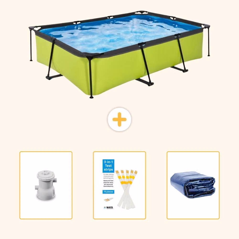 Piscina fuori terra rettangolare - 300x200x65 cm - 4 pezzi - SCB74
