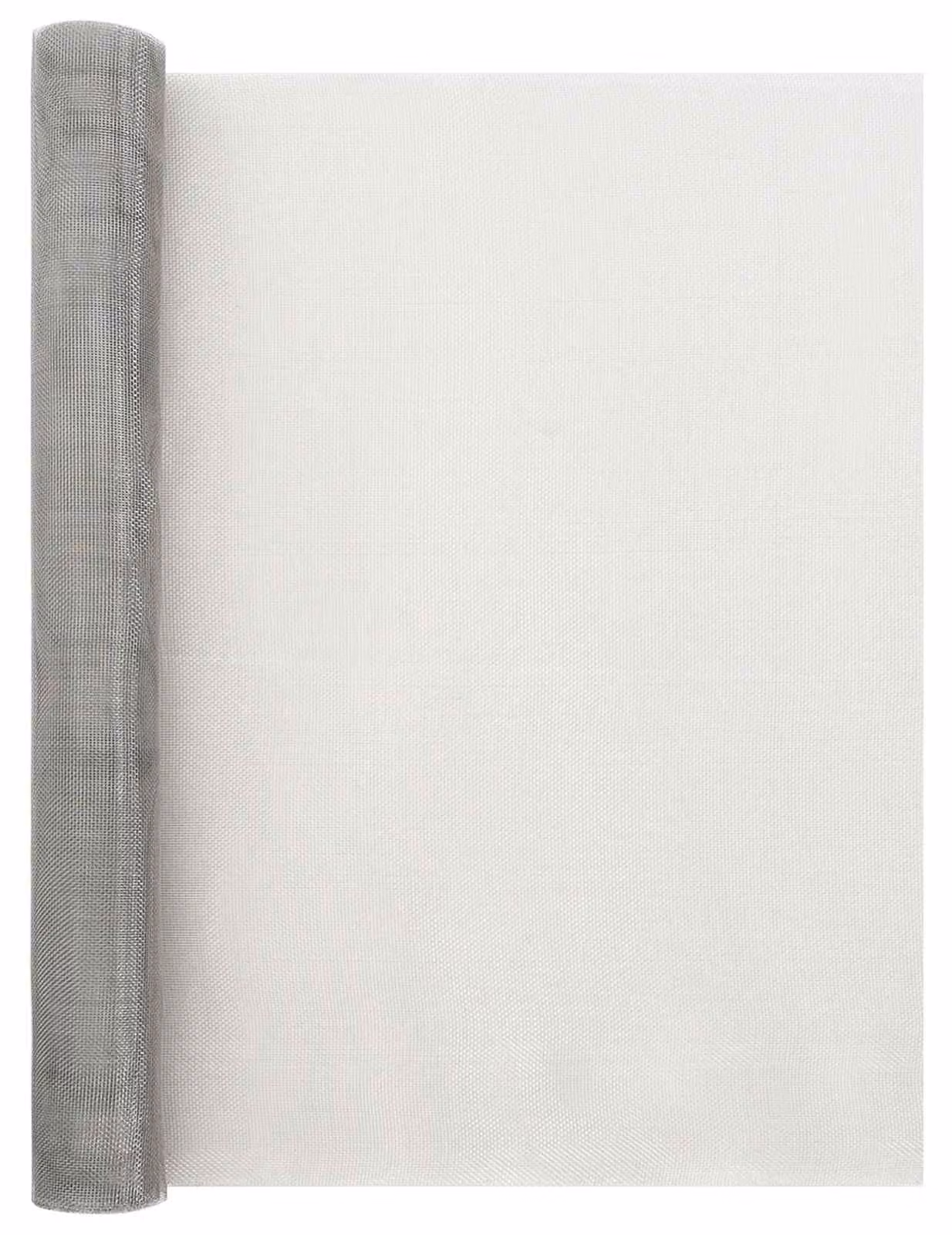 Schermo a rete, dimensioni 60 x 2000 cm, maglia 20, acciaio inossidabile, colore argento
