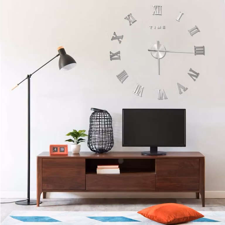 Orologio da parete analogico moderno vidaXL Argento Diametro: 100 cm